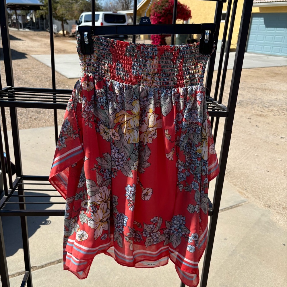 Floral Red Skirt